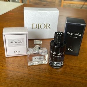 Dior perfumes - Miss Dior (5ml) and Sauvage (10ml)